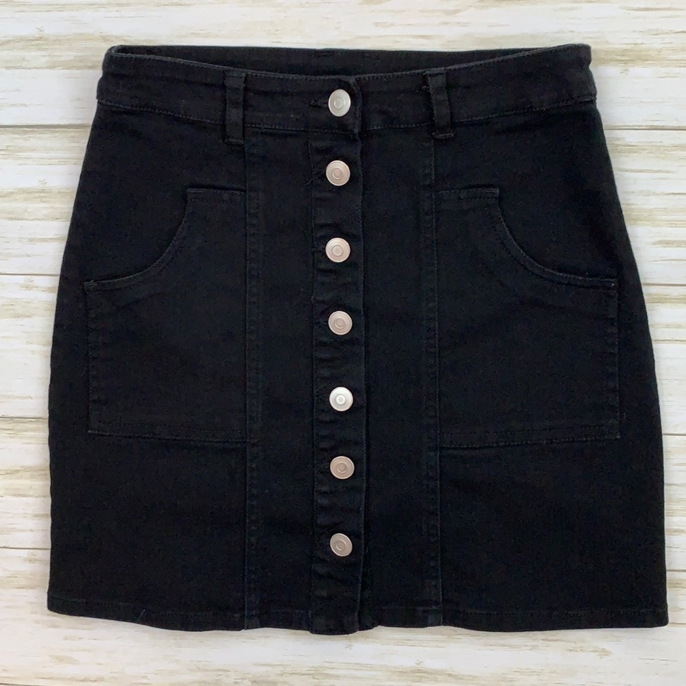 Altar’d State Black Denim Skirt